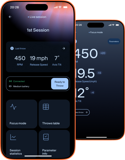 Witsee app showing a live bowling session and Focus Mode